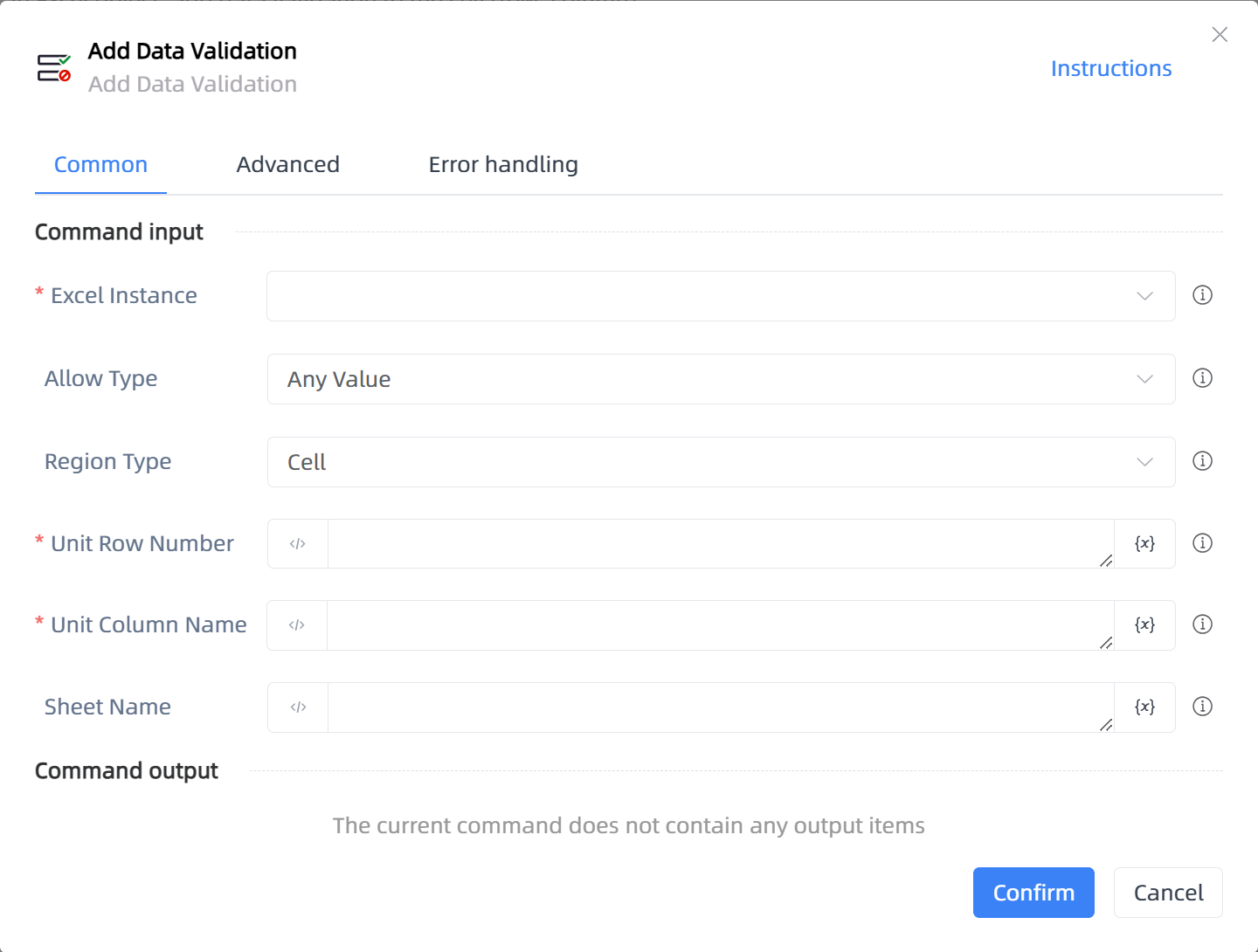 Add Data Validation