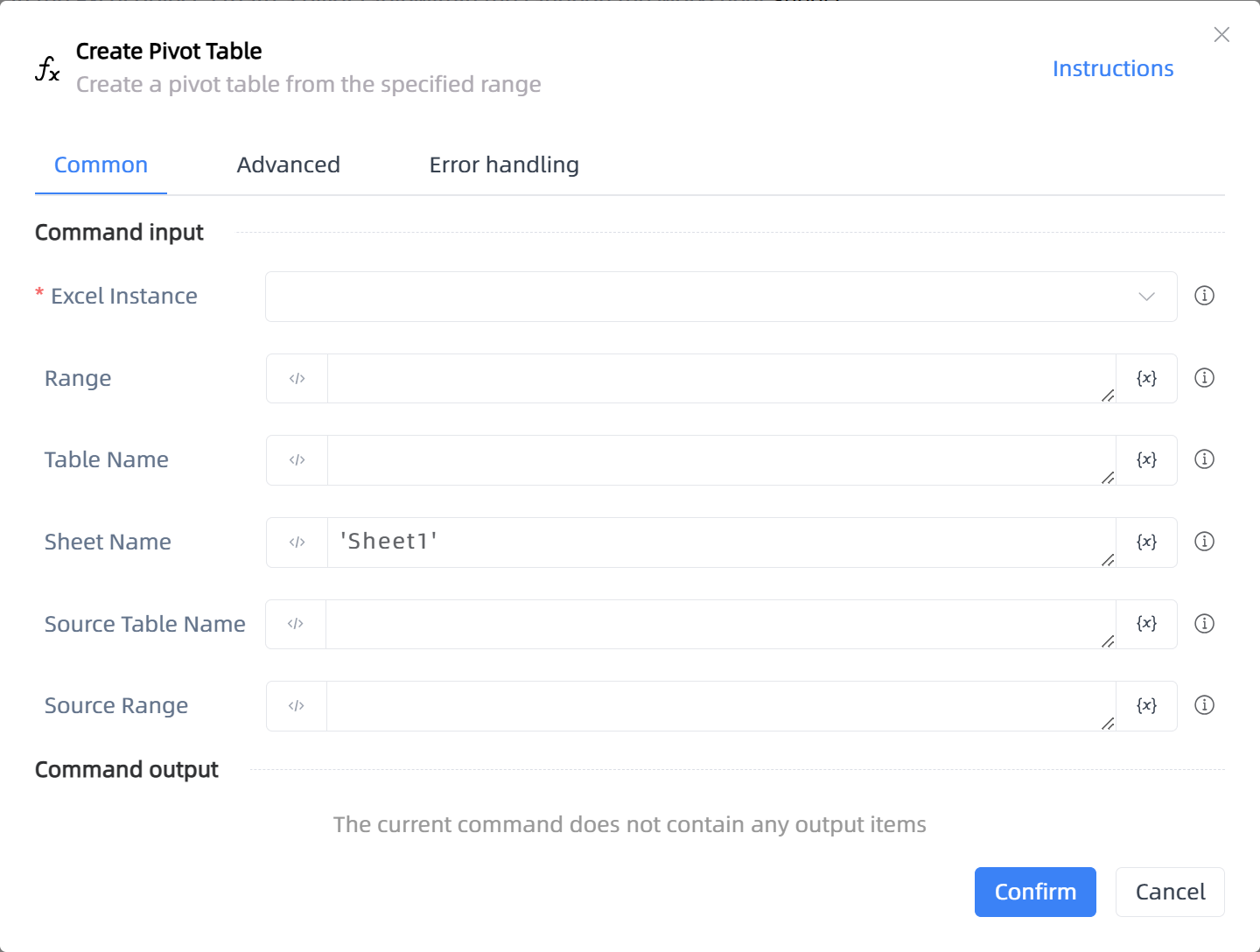 Create Pivot Table