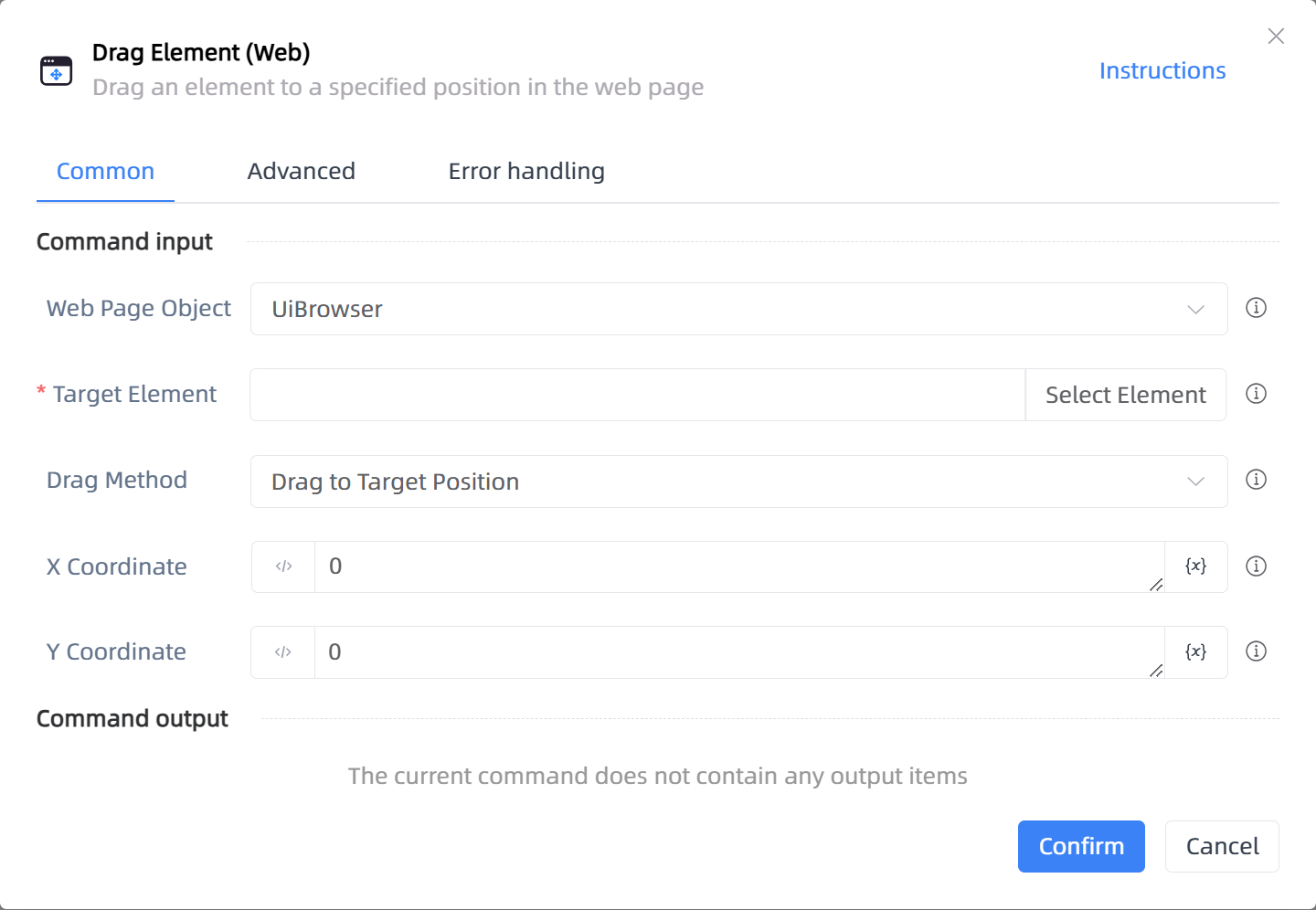 Drag Element (Web)