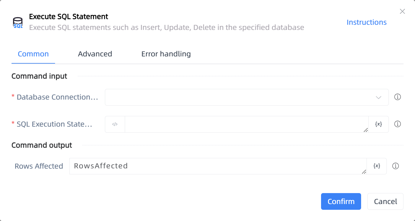 Execute SQL Statement