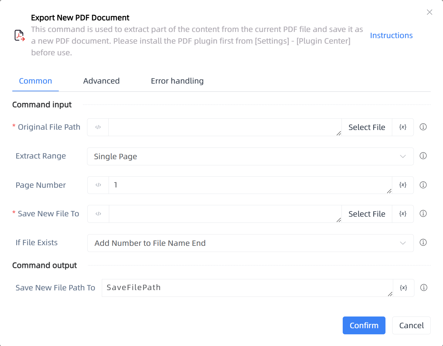 Export New PDF Document