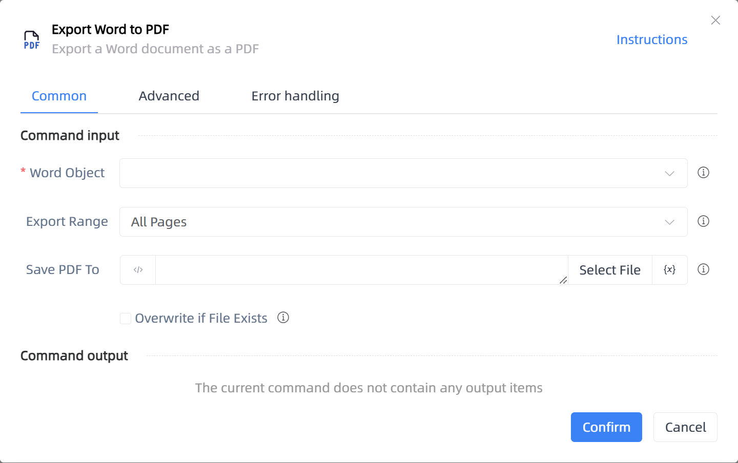 Export Word to PDF