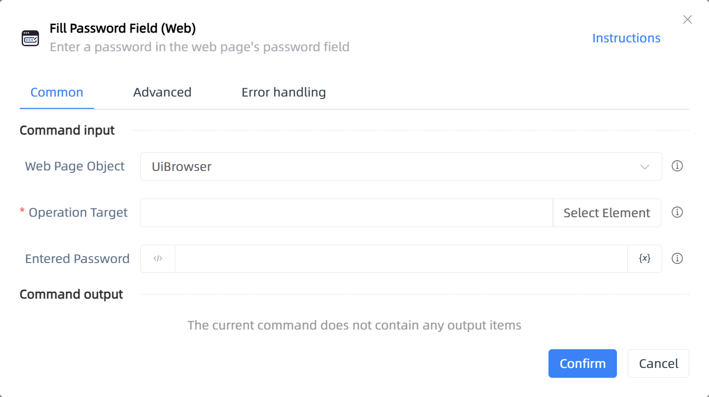 Fill Password Field (Web)