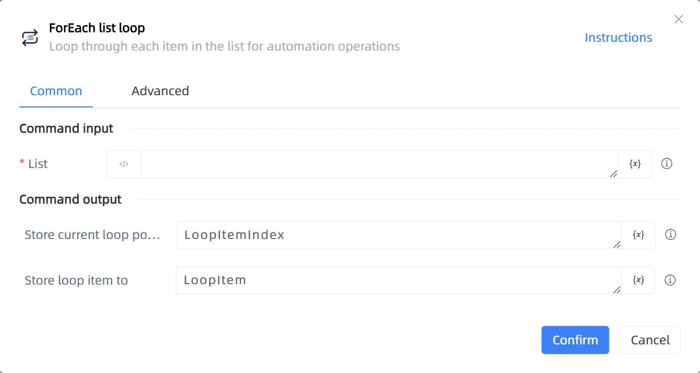 ForEach list loop