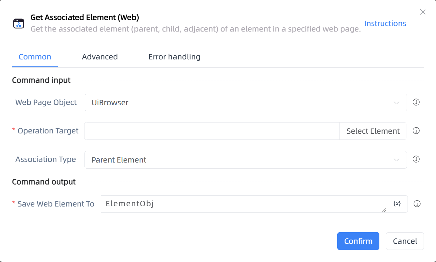 Get Associated Element (Web)
