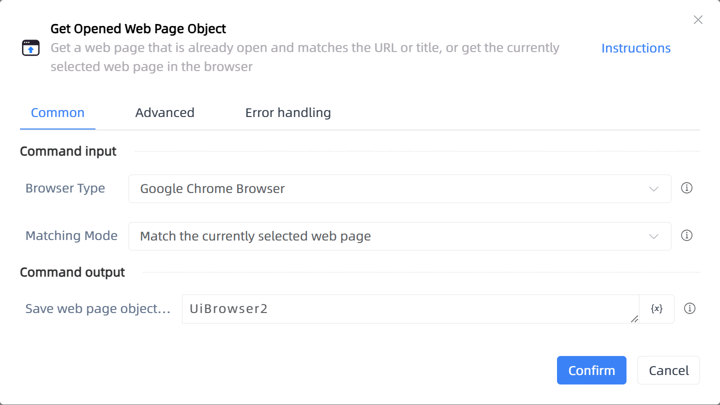 Get Opened Web Page Object