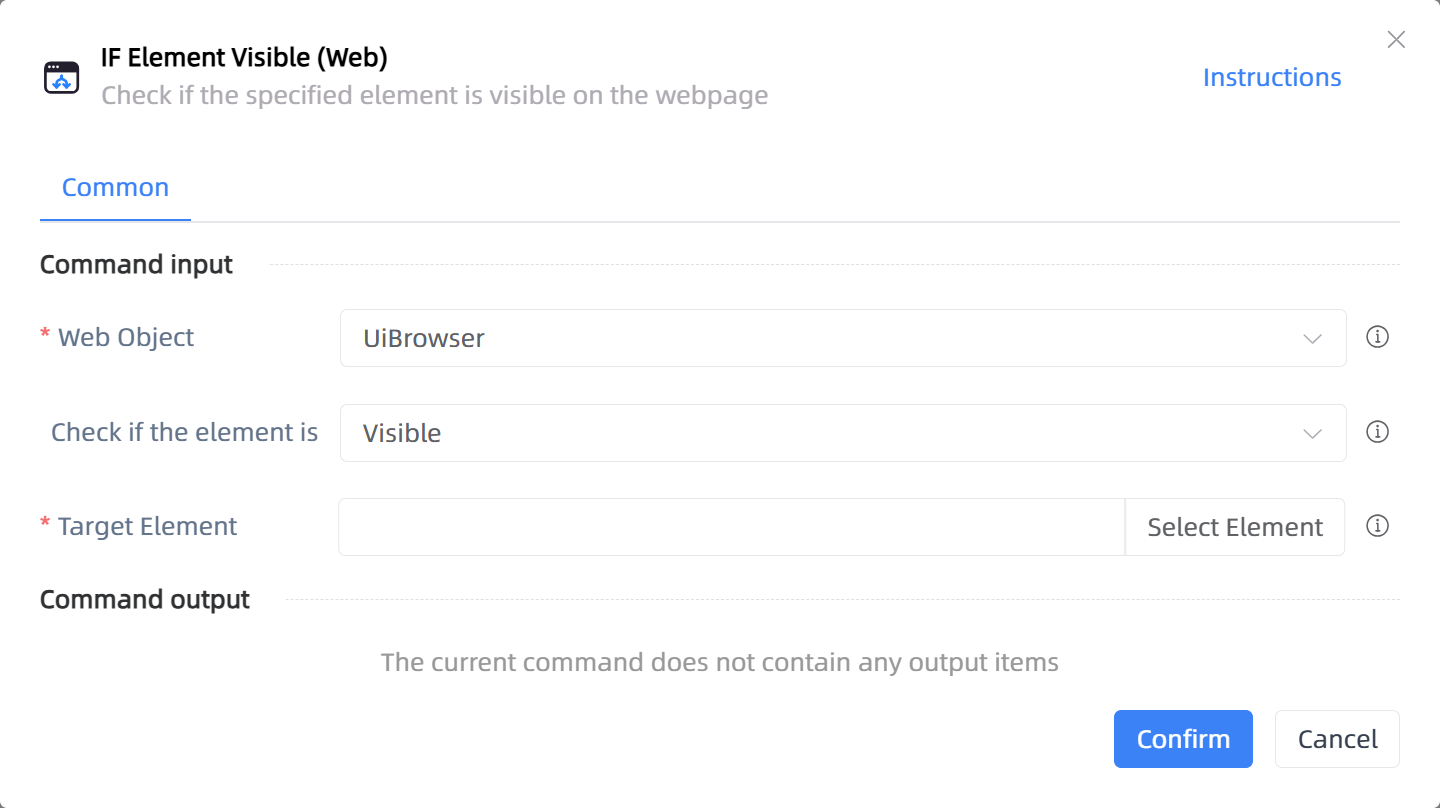IF Element Visible (Web)