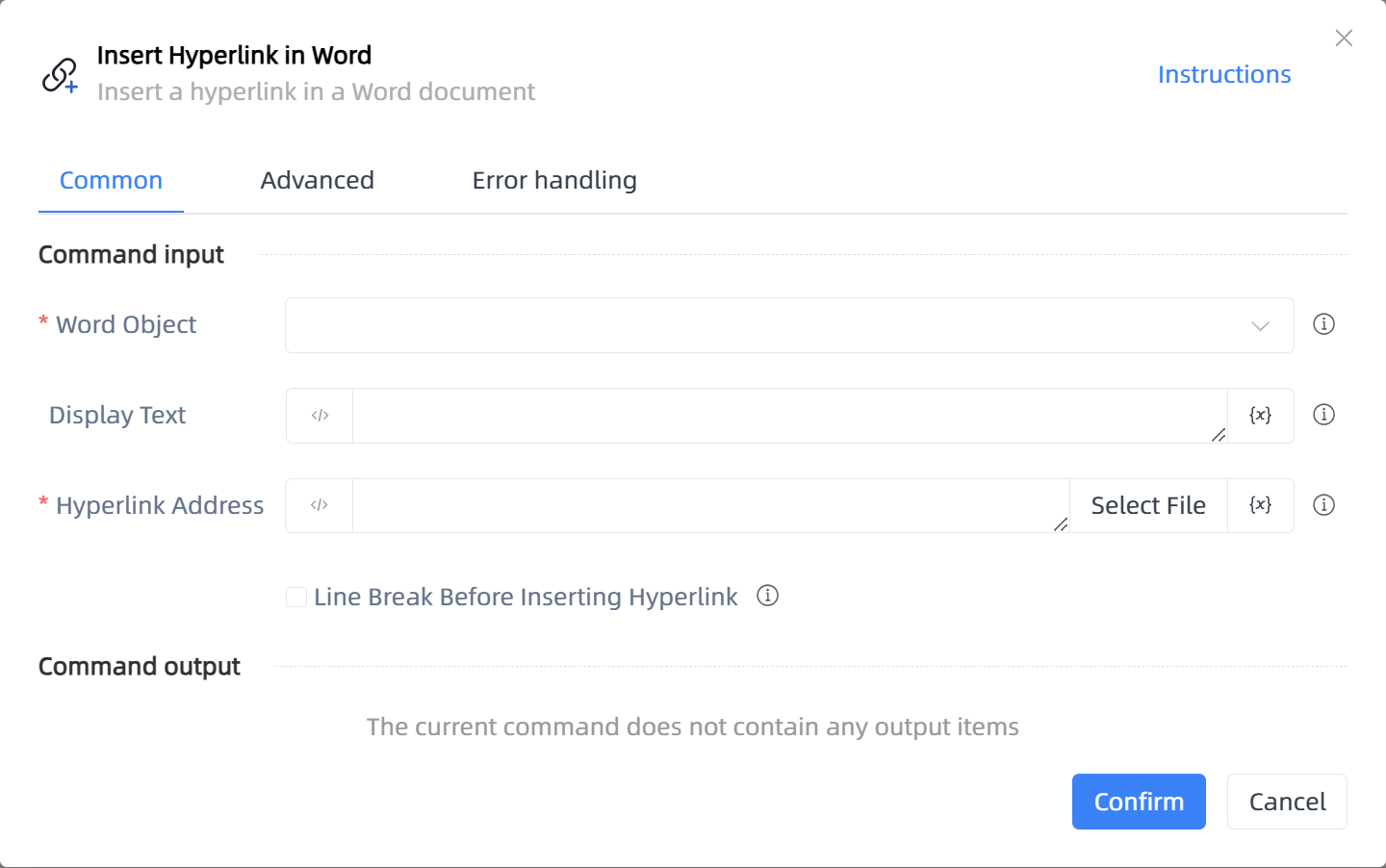 Insert Hyperlink in Word