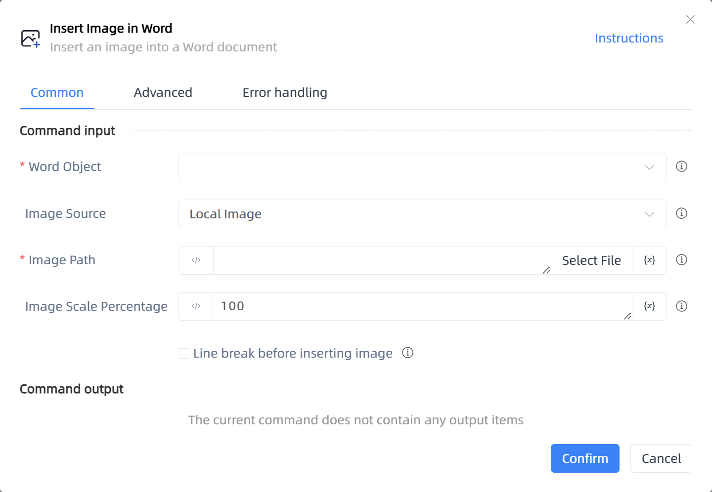 Insert Image in Word