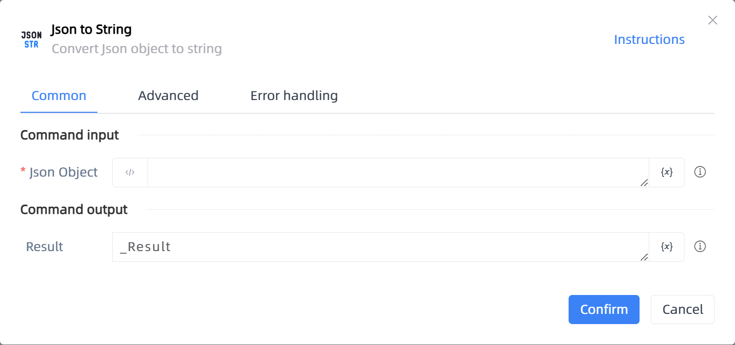 Json to String