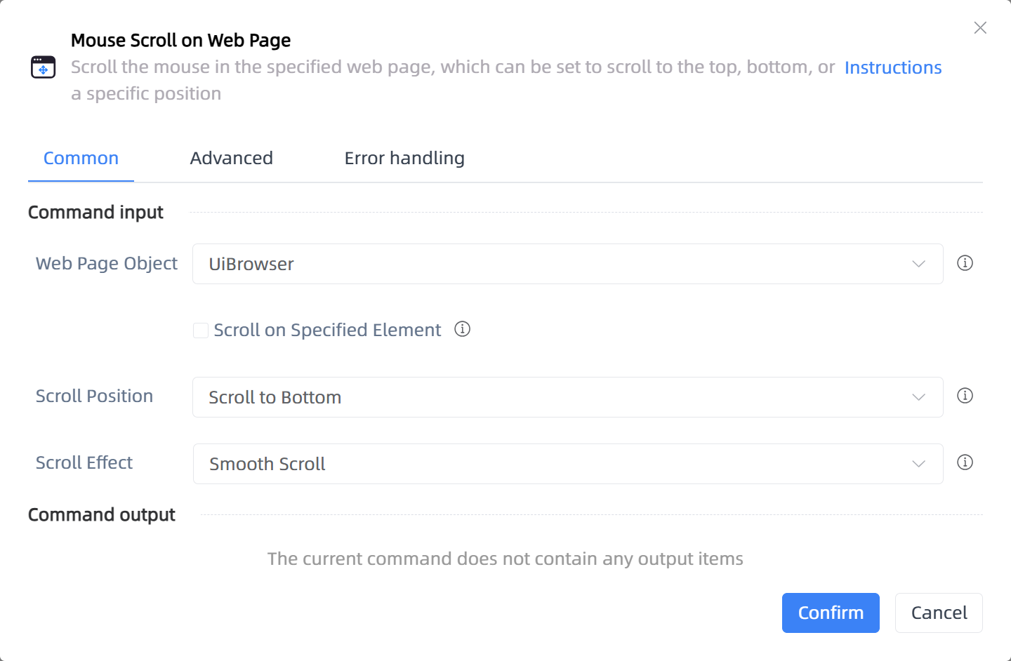 Mouse Scroll on Web Page