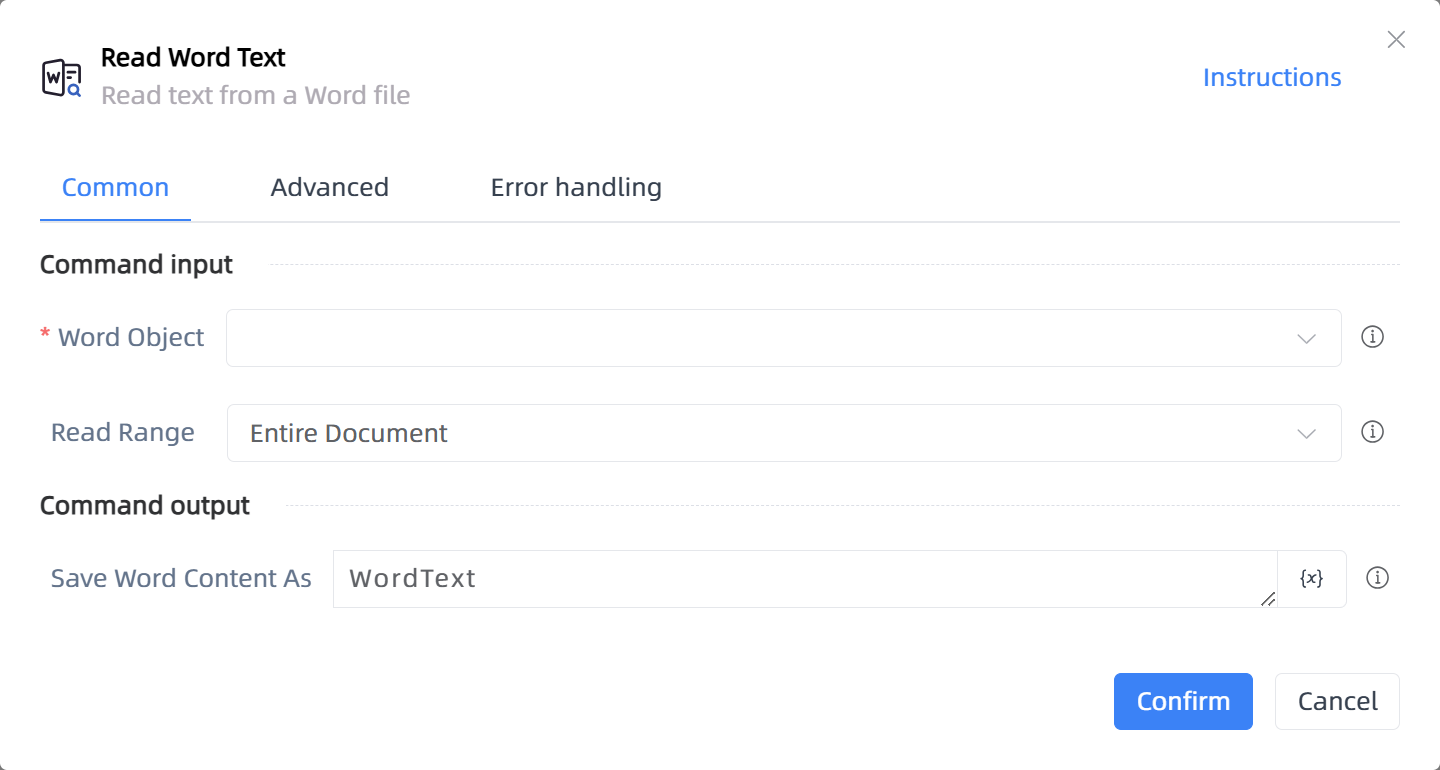 Read Word Text