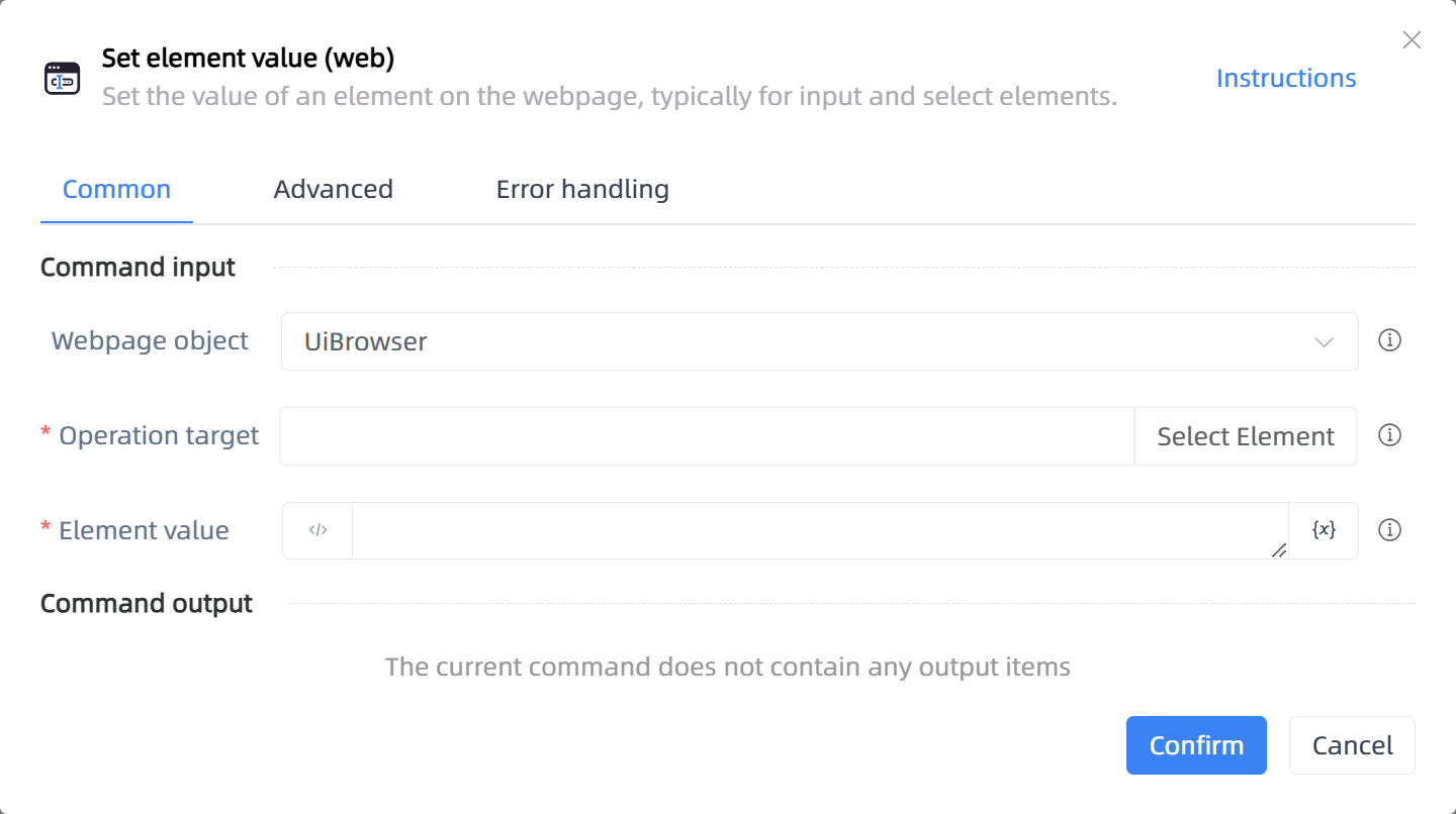 Set element value (web)